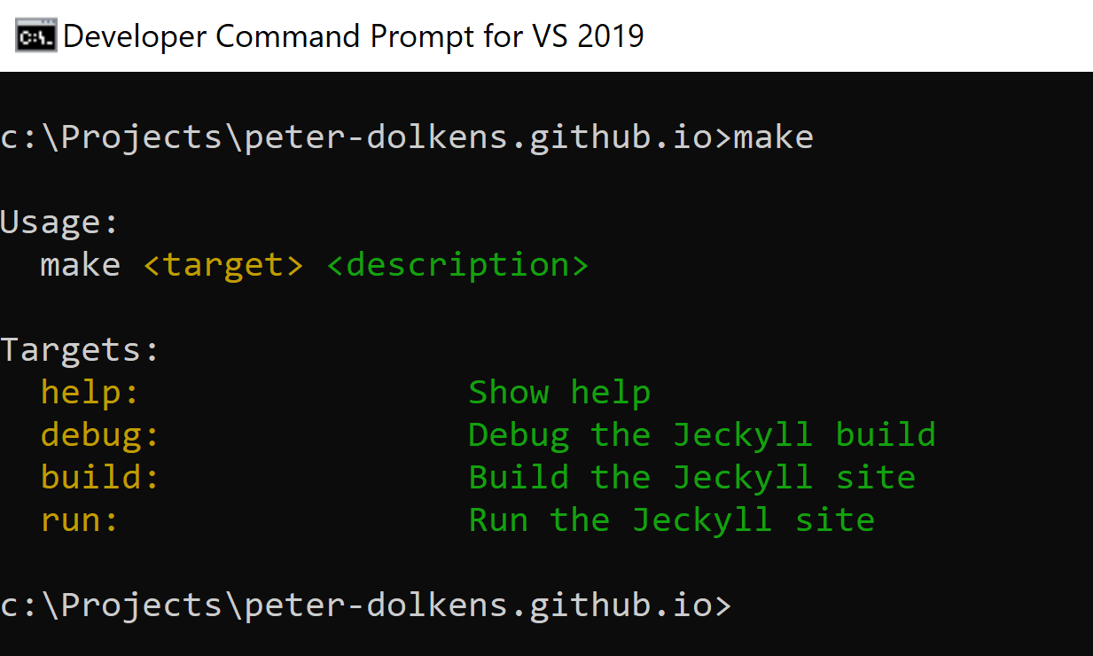 Make running in the Windows command line.